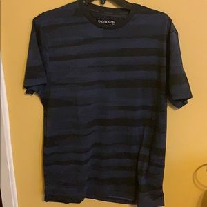 Calvin Klein Men’s Shirt Sz M Blue/Black Striped